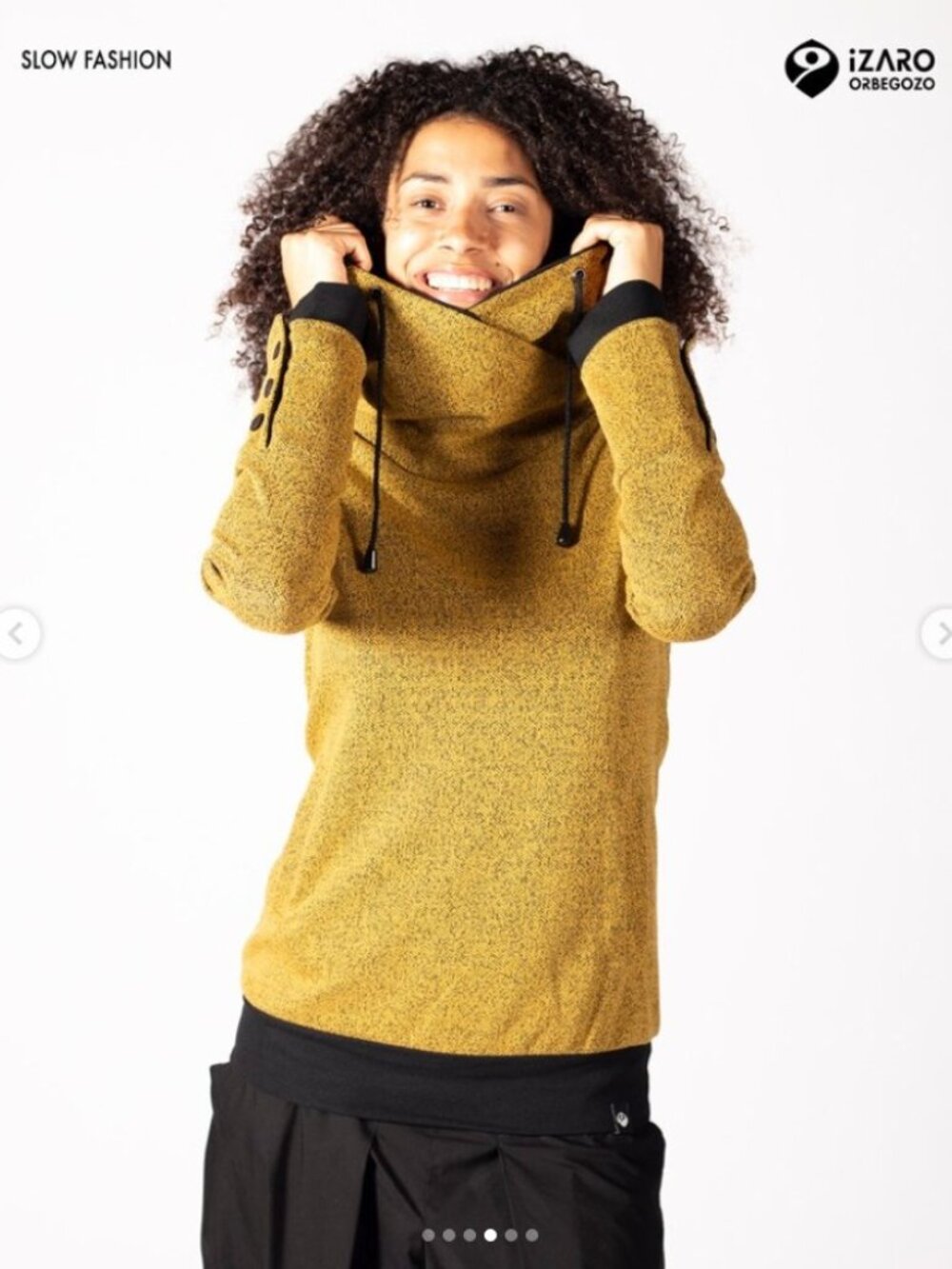 Unique sweatshirt with crossover hood - Picture 3 of 16